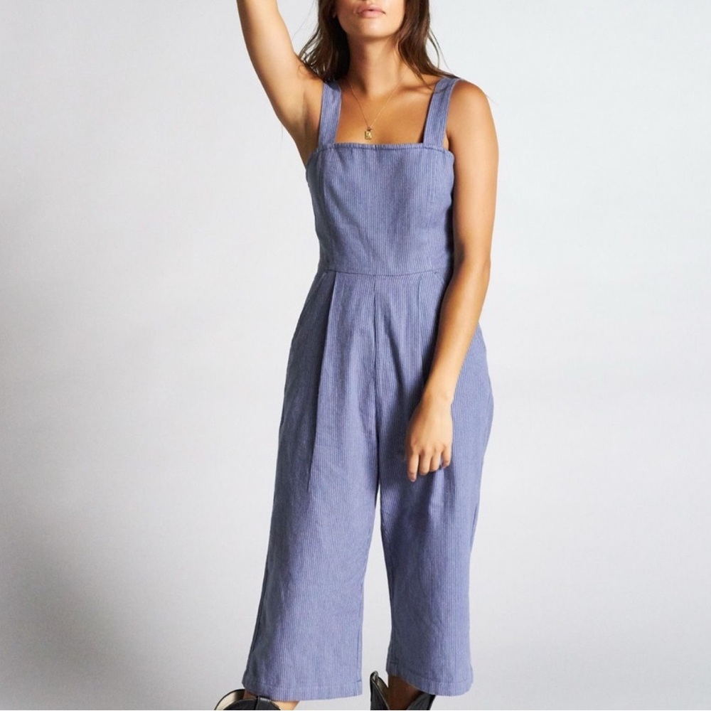 Brixton Blue Jumpsuit with Wide-Leg Design
